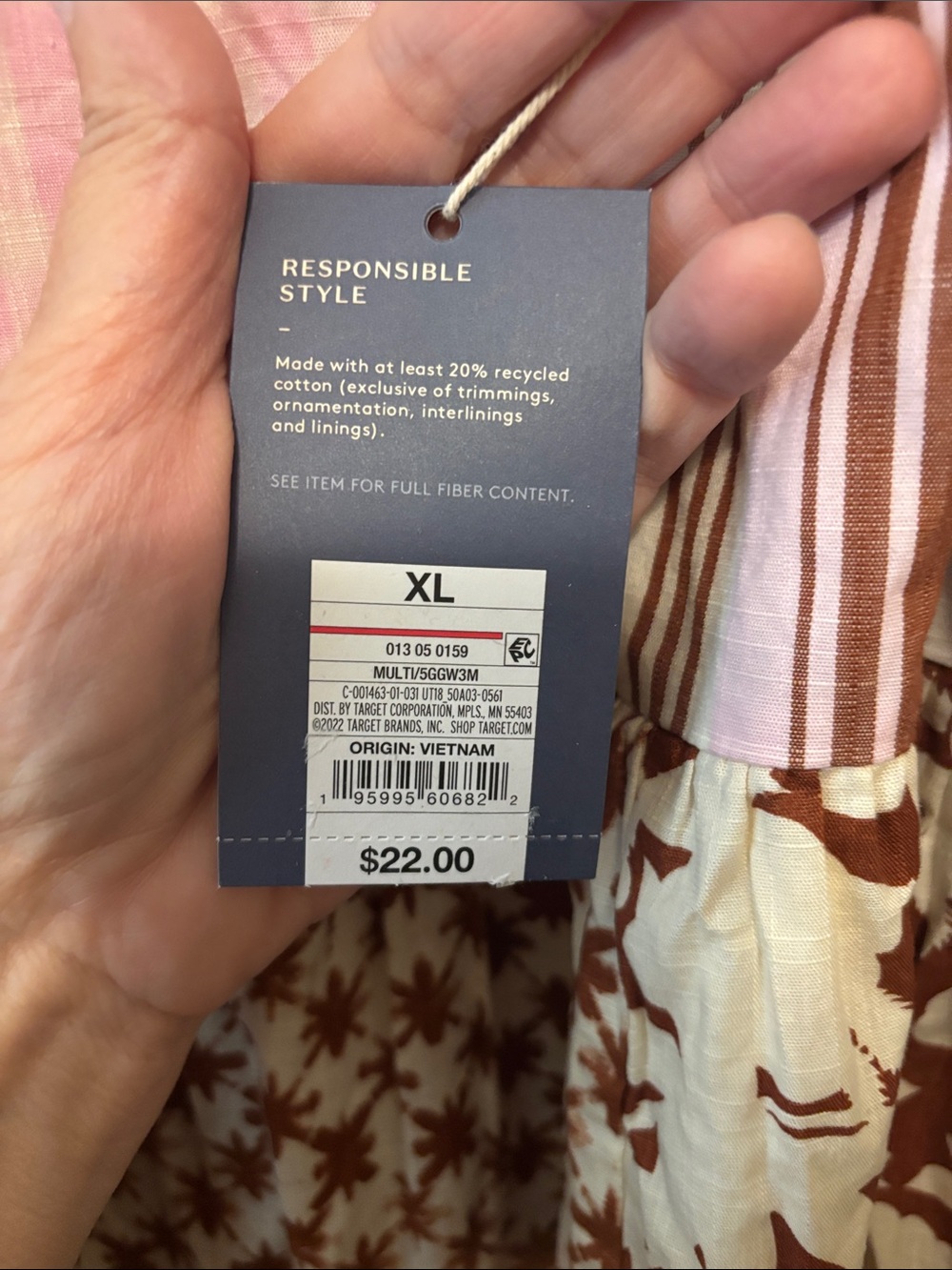 NWT Smocked Patchwork Mini Skirt - Pink & Brown - Picture 3 of 4